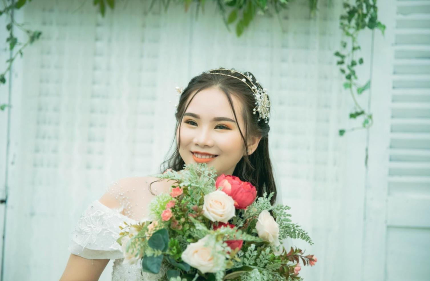 Floral design workshop setting with professional arrangements
